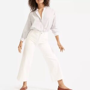 Everlane Women's Bone The Wide Leg Crop High Rise Pants Sz 6